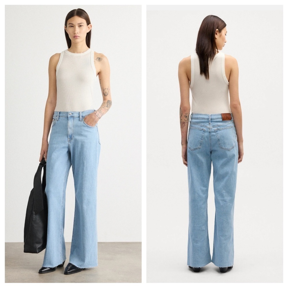 Calvin Klein Women's Light Blue Flare Jeans - Picture 7 of 7